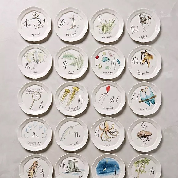 Anthro ~ Monogram d Canape Plate - Picture 3 of 6